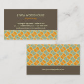 Carte De Visite Rétro ! Brun, orange et Aqua de dahlia (Devant / Derrière)