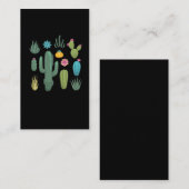 Carte De Visite Retro Cactus Education Botanical Succulents Plante (Devant / Derrière)