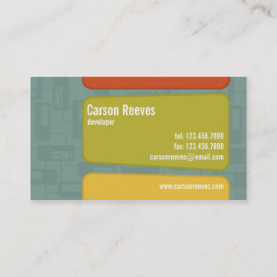 Carte De Visite Rétro carré - style 6