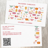 Carte De Visite Retro Catering Bakery code QR