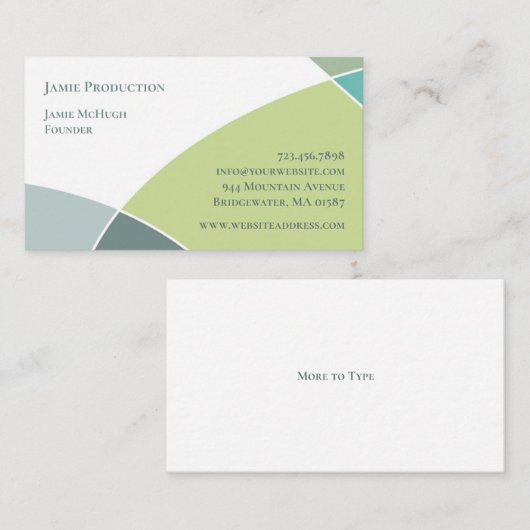 Carte de visite rétro Cercles verts (Devant / Derrière)