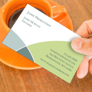 Carte de visite rétro Cercles verts