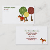 Carte de visite rétro cheval et arbres (Devant / Derrière)