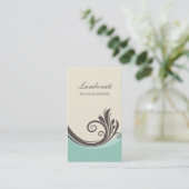 Carte De Visite Rétro chic élégant floral de fleur moderne (Debout devant)