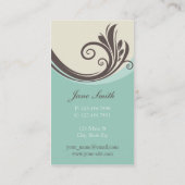 Carte De Visite Rétro chic élégant floral de fleur moderne (Dos)