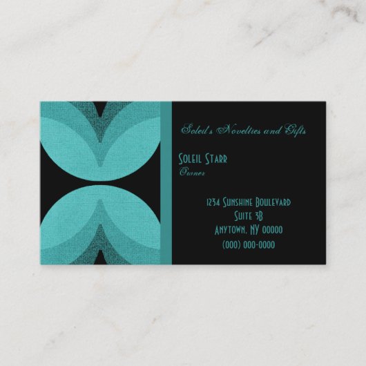 Carte de visite rétro chic, Mermaid Turquoise (Devant)
