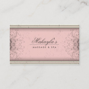 Carte De Visite Rétro chic moderne élégant de damassé florale 