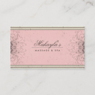 Carte De Visite Rétro chic moderne élégant de damassé florale