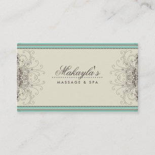 Carte De Visite Rétro chic moderne élégant de damassé florale