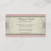 Carte De Visite Rétro chic moderne élégant de damassé florale de (Dos)