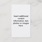 Carte de visite - rétro ciel d'art de bruit (Dos)