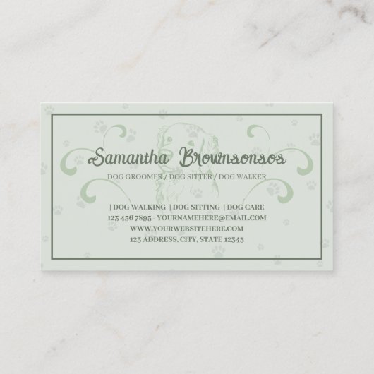 Carte De Visite Retro Classic Style animal de compagnie chien Gold (Dos)