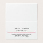 Carte De Visite Retro Classical Elegant Plain Simple White (Extérieur déplié)