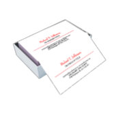 Carte De Visite Retro classique élégant Plain simple rouge blanc