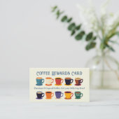 Carte De Visite Retro Coffee Shop Rewards Loyalty Punch Card (Debout devant)