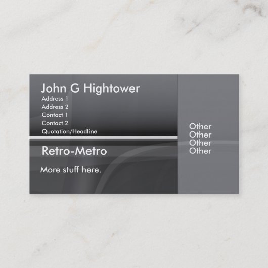 Carte De Visite Rétro collection de métro (Devant)
