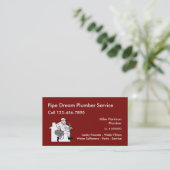 Carte De Visite Rétro conception de service de plombier (Debout devant)