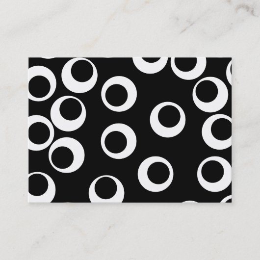 Carte De Visite Rétro conception noire et blanche à la mode (Devant)