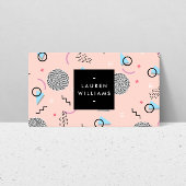 Carte De Visite Retro Confetti Memphis Motif rose