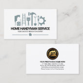 Carte De Visite Rétro Construction Handyman Outils Motif (Devant / Derrière)