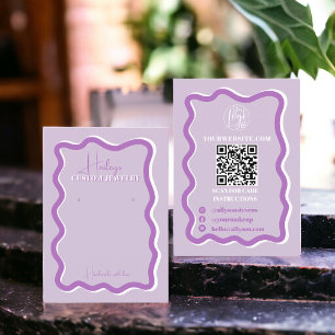 Carte De Visite Retro courbure violet squiggle affichage de bijoux
