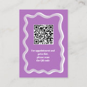 Carte De Visite Retro courbure violet squiggle de maquillage ondul (Dos)