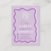 Carte De Visite Retro courbure violet squiggle de maquillage ondul (Devant)