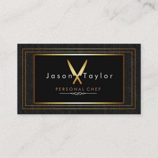 Carte De Visite Rétro couteau en bois noir de approvisionnement (Devant)