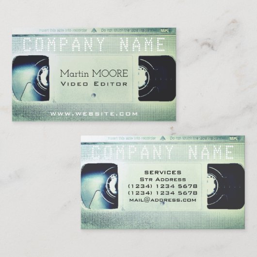 Carte De Visite Rétro couverture de lumière de cassette lumineuse (Devant / Derrière)