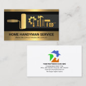 Carte De Visite Rétro Creative Gold Handyman Outils Construction (Devant / Derrière)