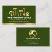 Carte De Visite Rétro Creative Gold Handyman Outils Entrepreneur (Devant / Derrière)