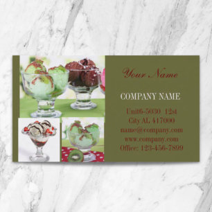 Carte De Visite Rétro crème glacée de parfait de dessert