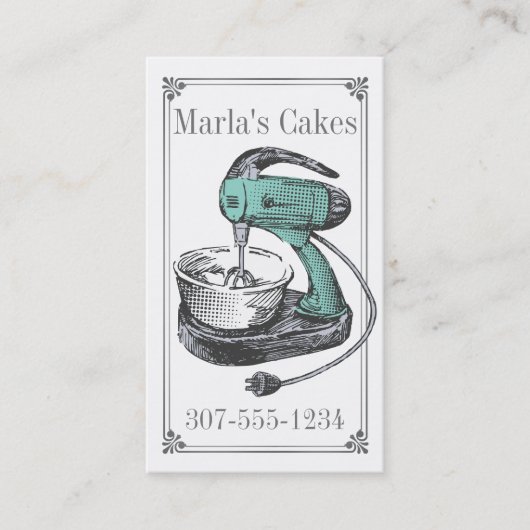 Carte De Visite Rétro cuisson de boulangerie de mélangeur de (Devant)