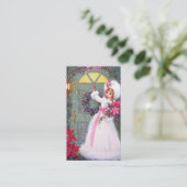 Carte De Visite Rétro dame vintage de Noël (Debout devant)