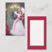 Carte De Visite Rétro dame vintage de Noël (Devant / Derrière)