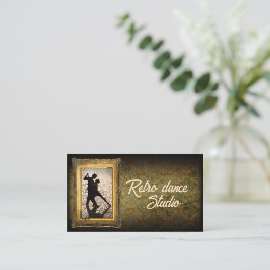 Carte De Visite Retro Dance Studio Jazz & Tap Dance Classes (Debout devant)