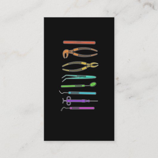 Carte De Visite Retro Dentist Tools Dental Assistant Dental (Devant)