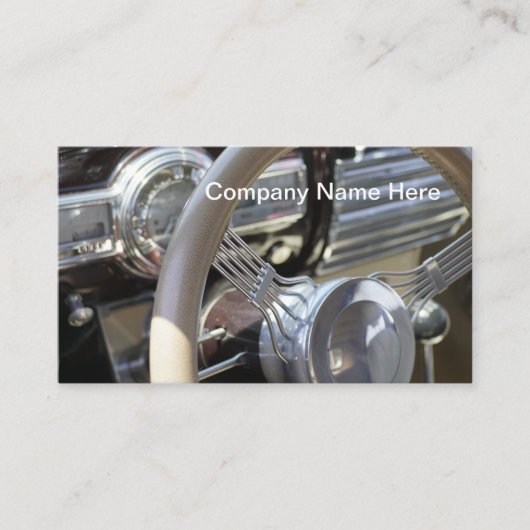 Carte De Visite Rétro des véhicules à moteur unique (Devant)