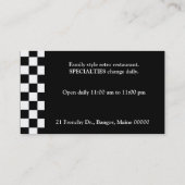 Carte de visite Retro Diner (Dos)