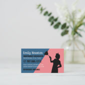 Carte De Visite Rétro Duster Silhouette, Ménagère, Maid (Debout devant)