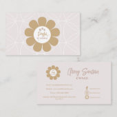 Carte De Visite Retro Elegant Blush Pink Business (Devant / Derrière)