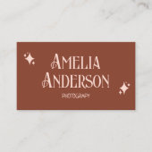 Carte De Visite Retro Elegant Blush & Terracota Qr Code (Devant)