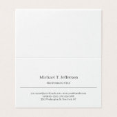 Carte De Visite Rétro Élégant Classique Simple Blanc (Extérieur déplié)