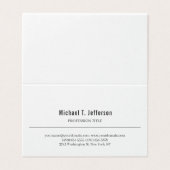 Carte De Visite Rétro Élégant Classique Simple Blanc (Extérieur déplié)