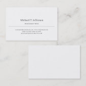 Carte De Visite Rétro Élégant Classique Simple Blanc (Devant / Derrière)