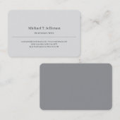 Carte De Visite Rétro Élégant Classique Simple Gris (Devant / Derrière)