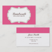 Carte De Visite Rétro élégant de rose de salon de coiffeur de (Devant / Derrière)