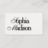 Carte De Visite Retro Elegant Serif Script White (Devant)