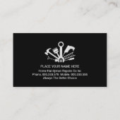 Carte De Visite Retro Faux Silver Handyman Tools Layer (Dos)