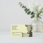 Carte De Visite Rétro femme tenant le courrier (Debout devant)